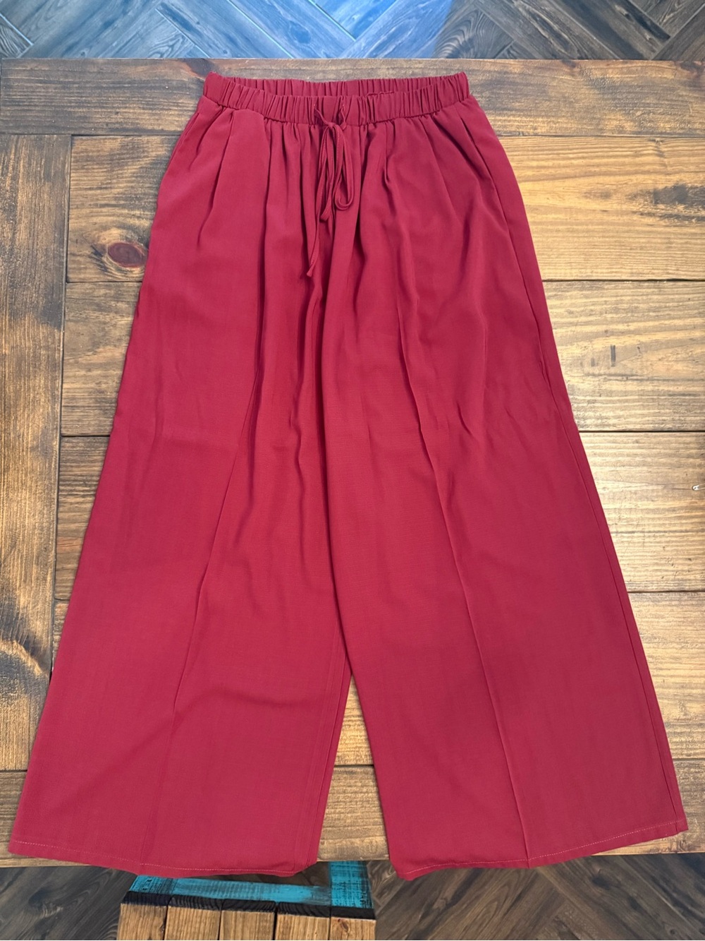 Cider Wide Leg Pants in Deep Berry Red
